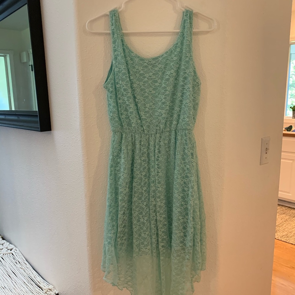 Girls teal lace dress